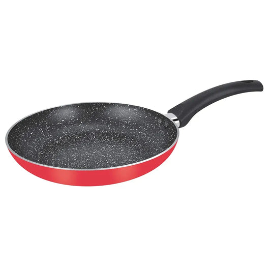Wellberg Granito Press Aluminium Non Stick Frypan, 24cm, Induction Base, Red