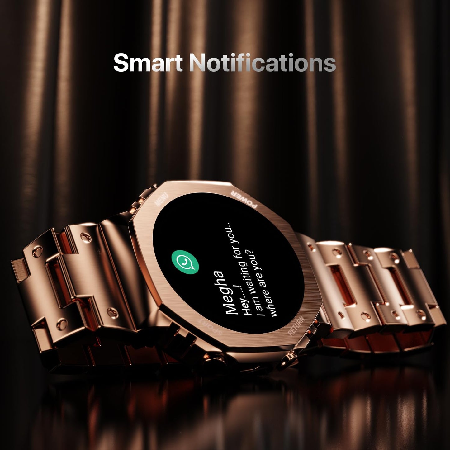 Fire Boltt Obsidian 33.5mm  AMOLED Display, Stainless Steel Design