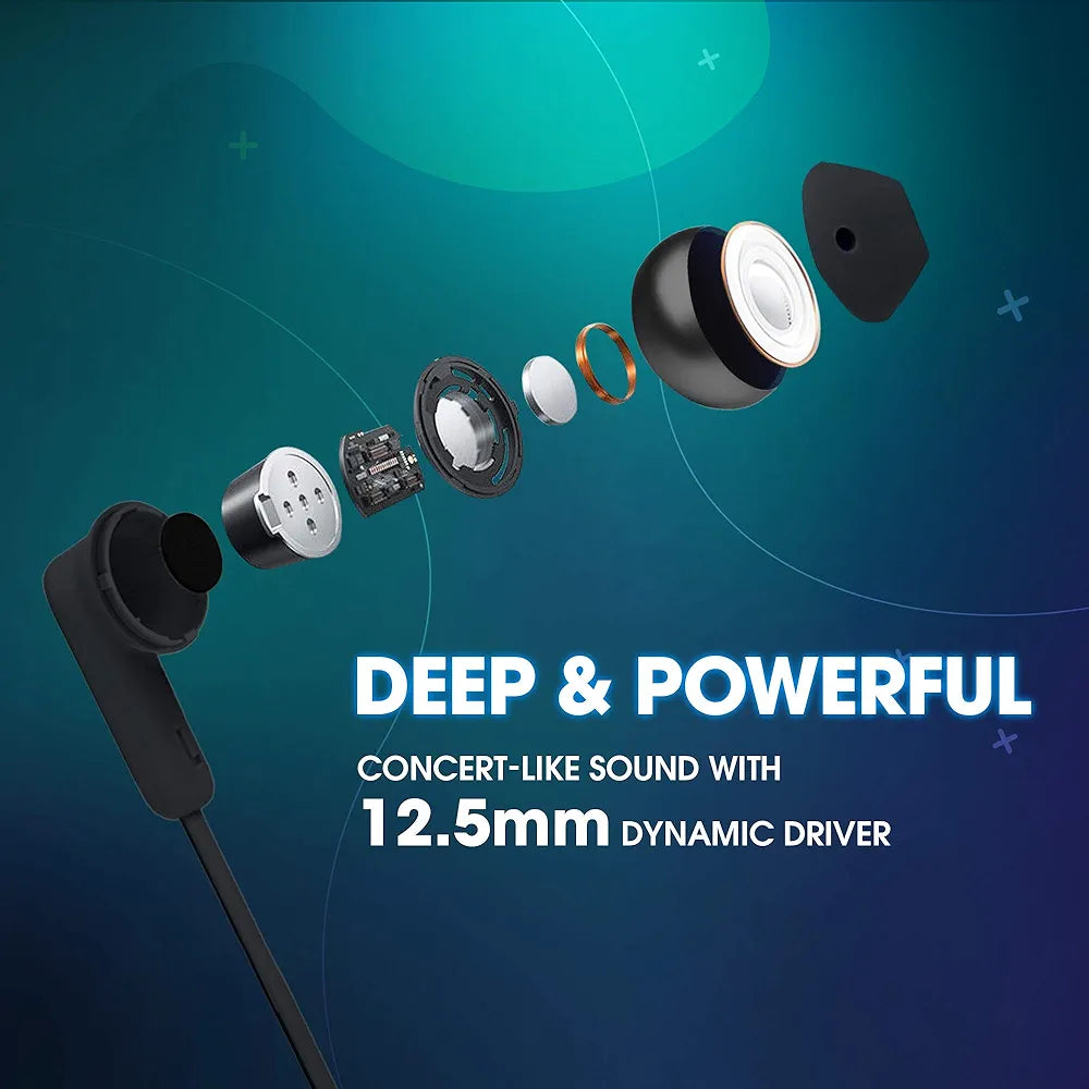 JBL Tune 215BT, 16 Hrs Playtime with Quick Charge, in Ear Bluetooth Wireless Earphones with Mic, 12.5mm Premium Earbuds with Pure Bass, BT 5.0, Dual Pairing, Type C & Voice Assistant Support 