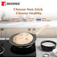 BERGNER Earth Black Non-Stick 26 cm Concave Tawa, Wooden Finish Soft Touch Handle, 3mm Thickness, Consumes Less Oil, Even Heat Distribution, White Marble Splatter, Induction Bottom and Gas Ready
