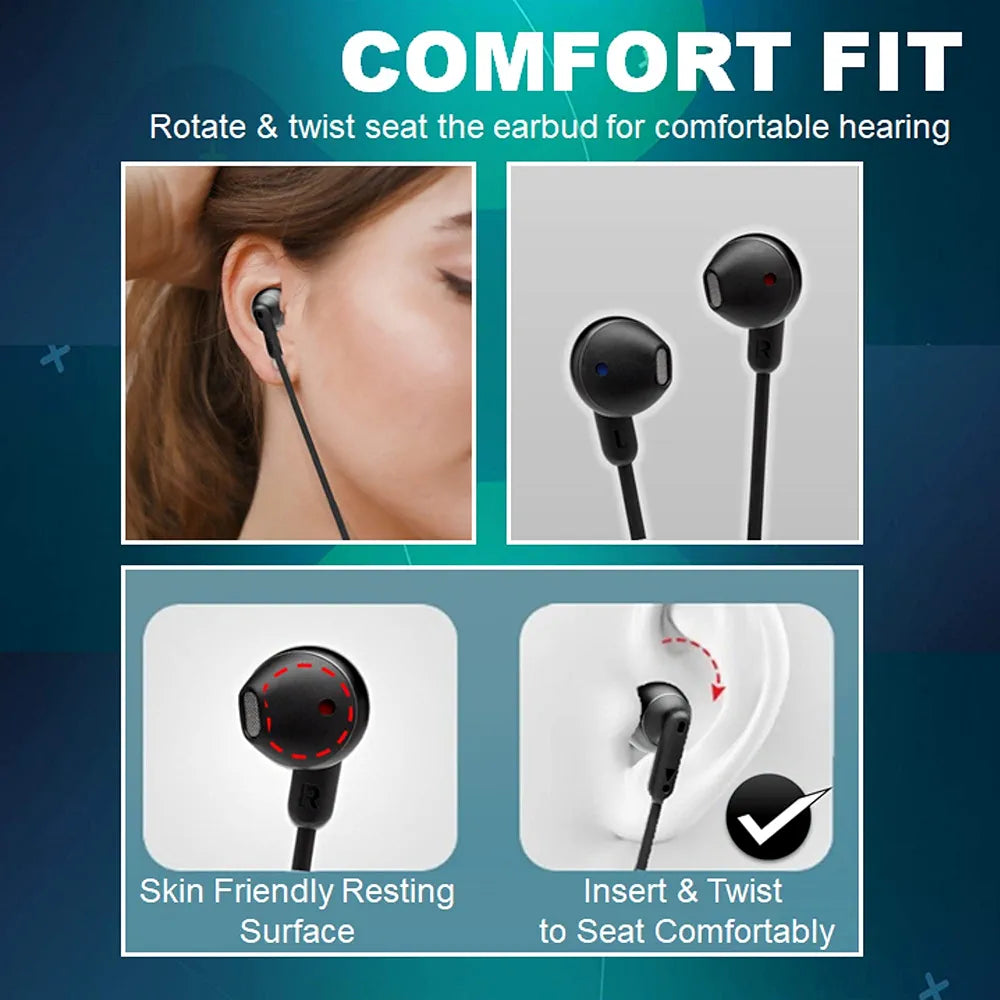 JBL Tune 215BT, 16 Hrs Playtime with Quick Charge, in Ear Bluetooth Wireless Earphones with Mic, 12.5mm Premium Earbuds with Pure Bass, BT 5.0, Dual Pairing, Type C & Voice Assistant Support 