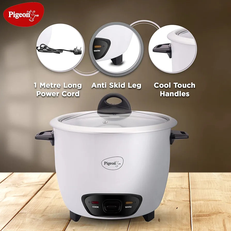  Pigeon by Stovekraft Joy 1.0 SDX 1-Liter 400-Watt Rice Cooker 