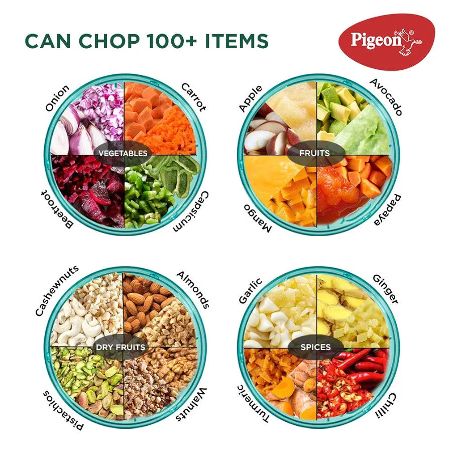 Pigeon Handy Chopper with 5 Stainless Steel Blades and 1 Plastic Whisker 