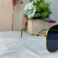 Shri shyam ji traders Classic Sunglasses, Gold Frame with Dark Lenses, Metal Frame 