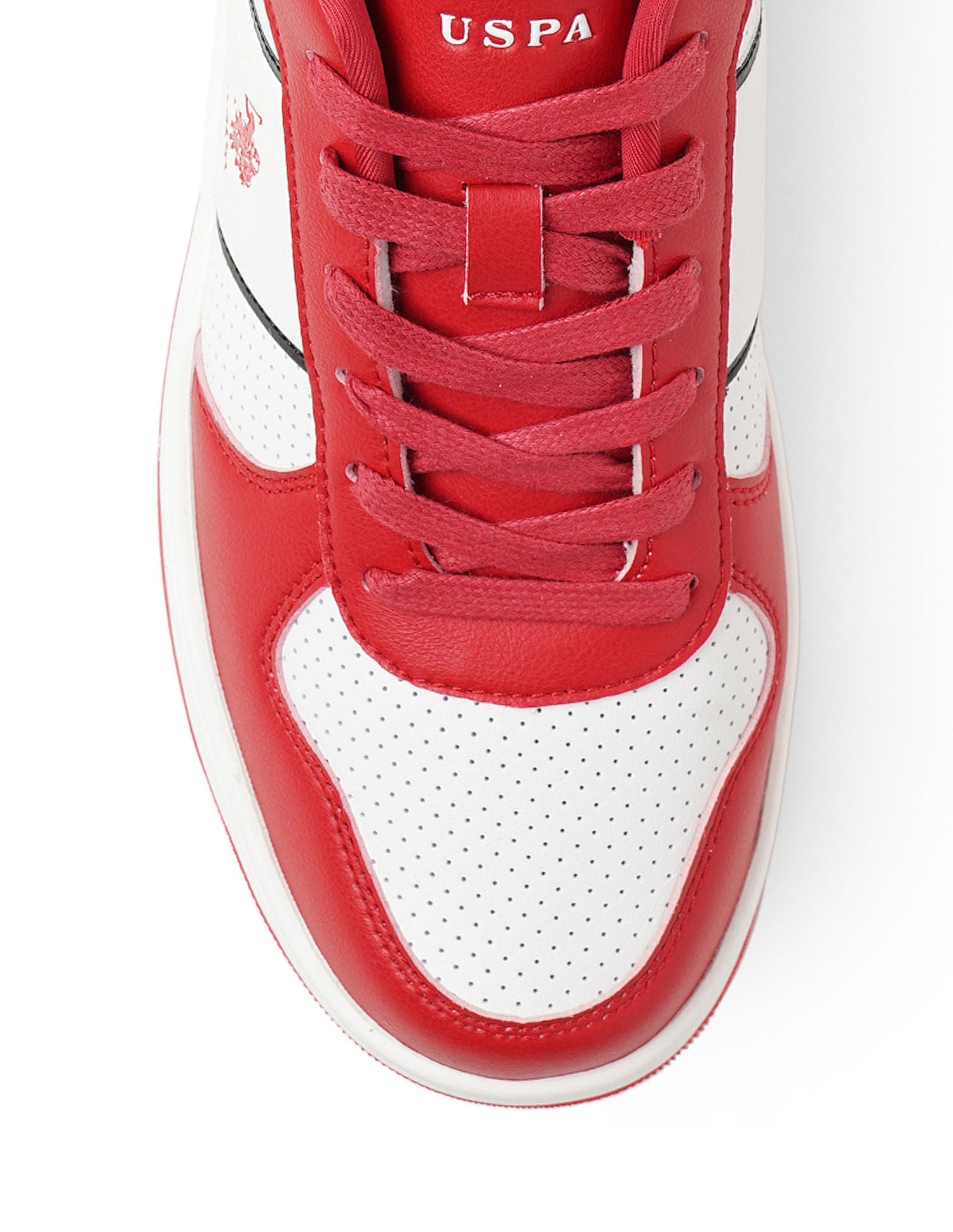 Men Reggie Red Retro Court Sneakers