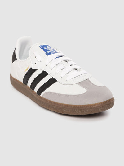 ADIDAS Originals Men White & Grey Samba Vegan Sneakers