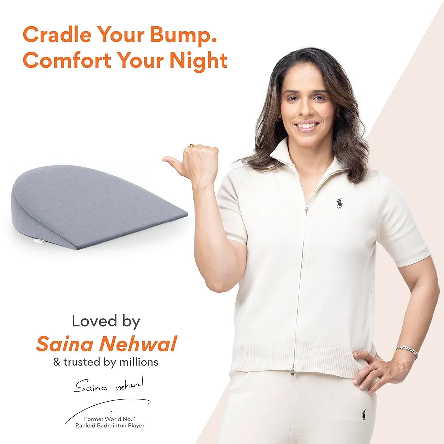 FOVERA Pregnancy Pillow for Pregnant Women | Memory Foam Maternity Pillow Wedge for Supporting Belly, Back During Pregnancy - Provides Soft-Support to The Baby Bump 