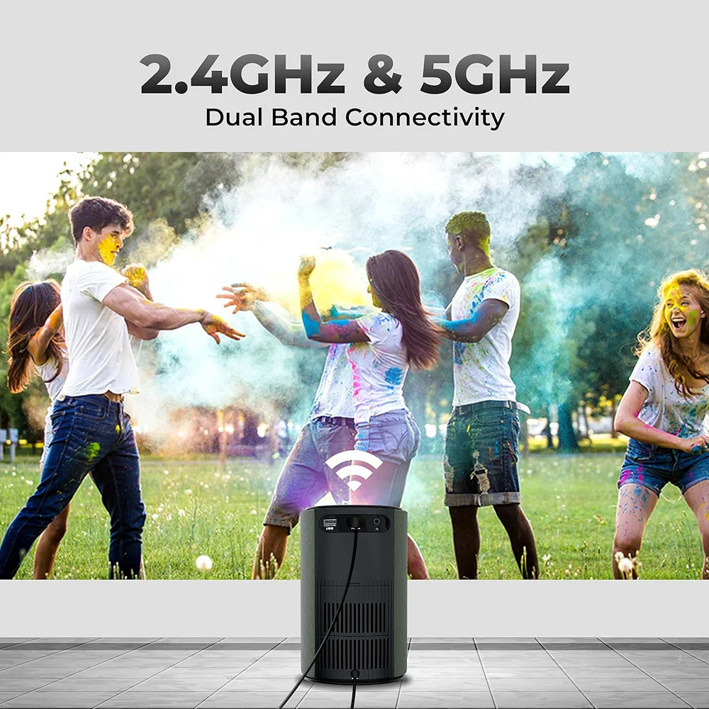 ZEBRONICS PIXAPLAY 22, Smart Projector, 3400 Lumens, 4K Support, 160 Inch Screen Size, Supports Bluetooth, HDMI, USB, WiFi, 720p Native, Powerful Speaker, Electronic Focus, APP Support, Miracast