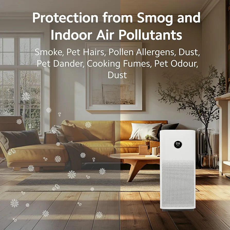 Xiaomi Smart Air Purifier 4, Best Purified Air Delivery Rate 387 m3/hr, True HEPA, traps 99.99% Virus, High coverage: 516 Sq Ft, Fast Purification in 7 Mins, RoHS & Allergy Care Certified, Alexa&GA