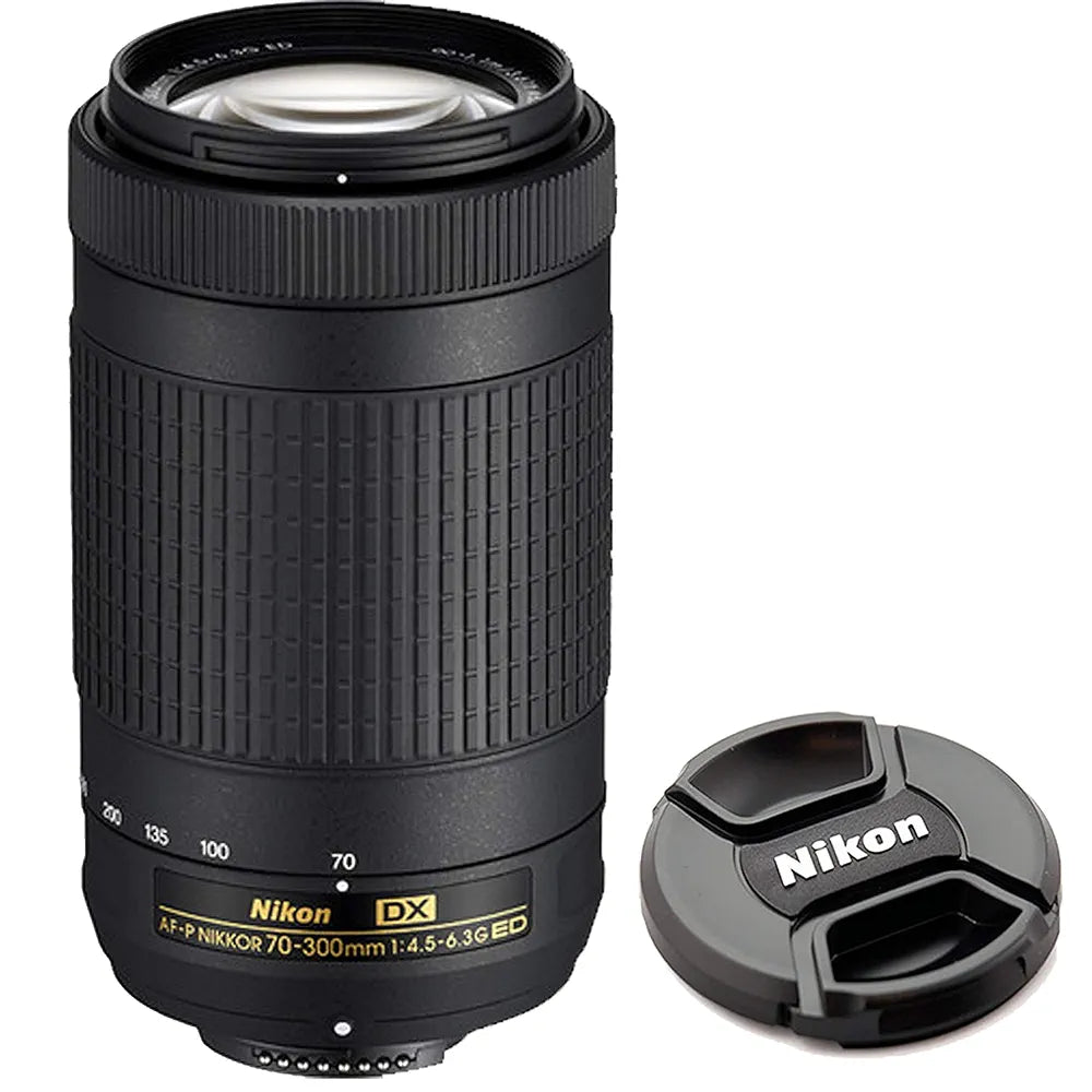 Nikon D5600 DSLR Camera with 18-55mm VR and 70-300mm Lenses + 128GB Card, Tripod, Flash, and More 