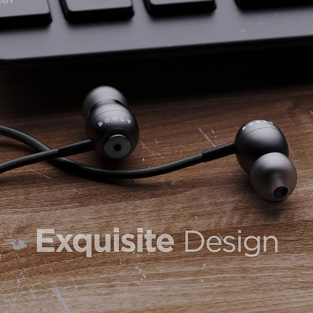 Boult Audio BassBuds Storm-X in-Ear Wired Earphones with Mic and Full Metal Body for Extra Bass & HD Sound 