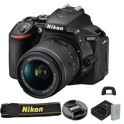 Nikon D5600 DSLR Camera with 18-55mm VR and 70-300mm Lenses + 128GB Card, Tripod, Flash, and More 