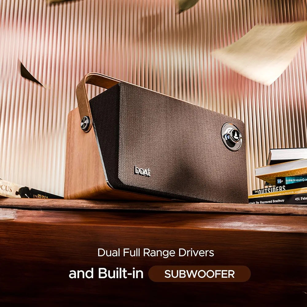 boAt Stone Majestic Bluetooth Speaker w/ 90W Signature Sound, 6 Hours Playtime, Dual Full Range Drivers + Built-in Subwoofer, Dual EQ Modes: Movies & Music