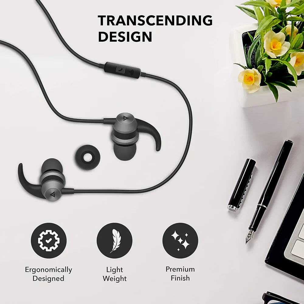 GOBOULT BassBuds X1 in-Ear Wired Earphones with 10mm Extra Bass Driver and HD Sound with mic 