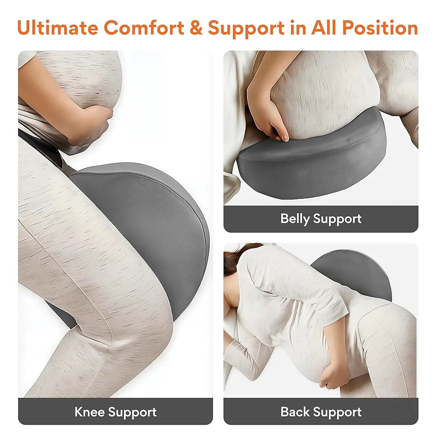 FOVERA Pregnancy Pillow for Pregnant Women | Memory Foam Maternity Pillow Wedge for Supporting Belly, Back During Pregnancy - Provides Soft-Support to The Baby Bump 