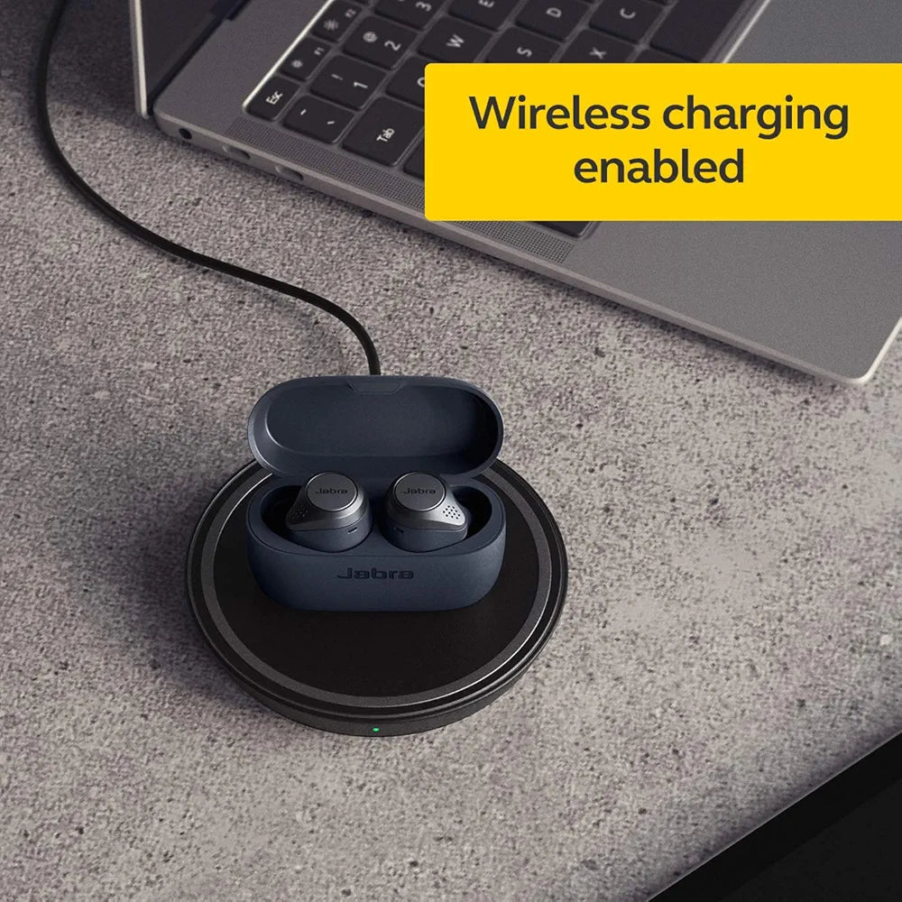 Jabra Elite Active 75t Earbuds - Active Noise Cancelling Wireless Sports Earbuds with Long Battery Life - in Ear True Wireless Sports Earphones for Calls and Music - Navy