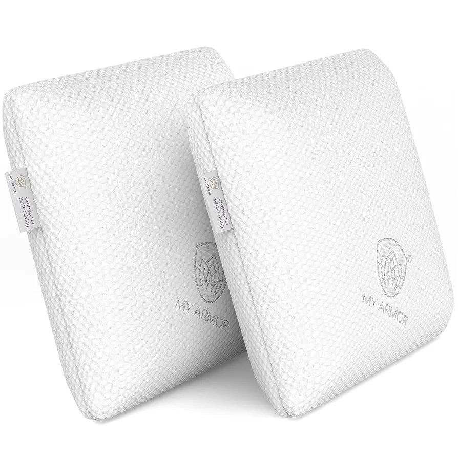 MY ARMOR Memory Foam Square Cushion with Outer Cover - Pack of 2