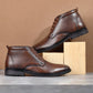 Men Textured Leather Mid-Top Formal Derbys