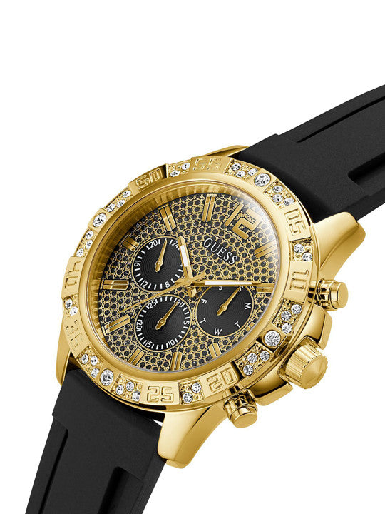 GUESS Men Embellished Black Round Dial & Black Straps Analogue Watch GW0909G2