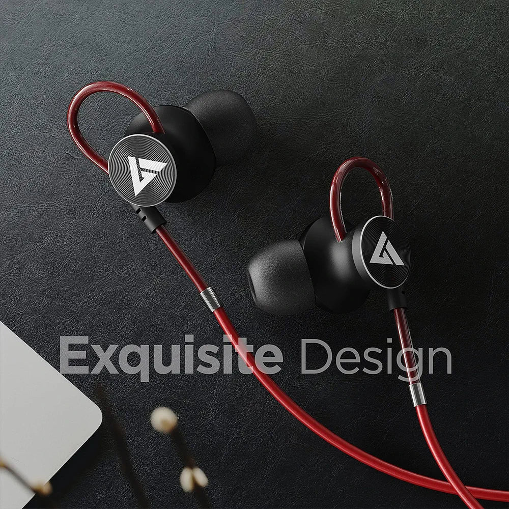 Boult Audio Bassbuds Loop Wired in Ear Earphones with Mic with 12Mm Powerful Driver for Extra Bass with Customizable Ear Loop 