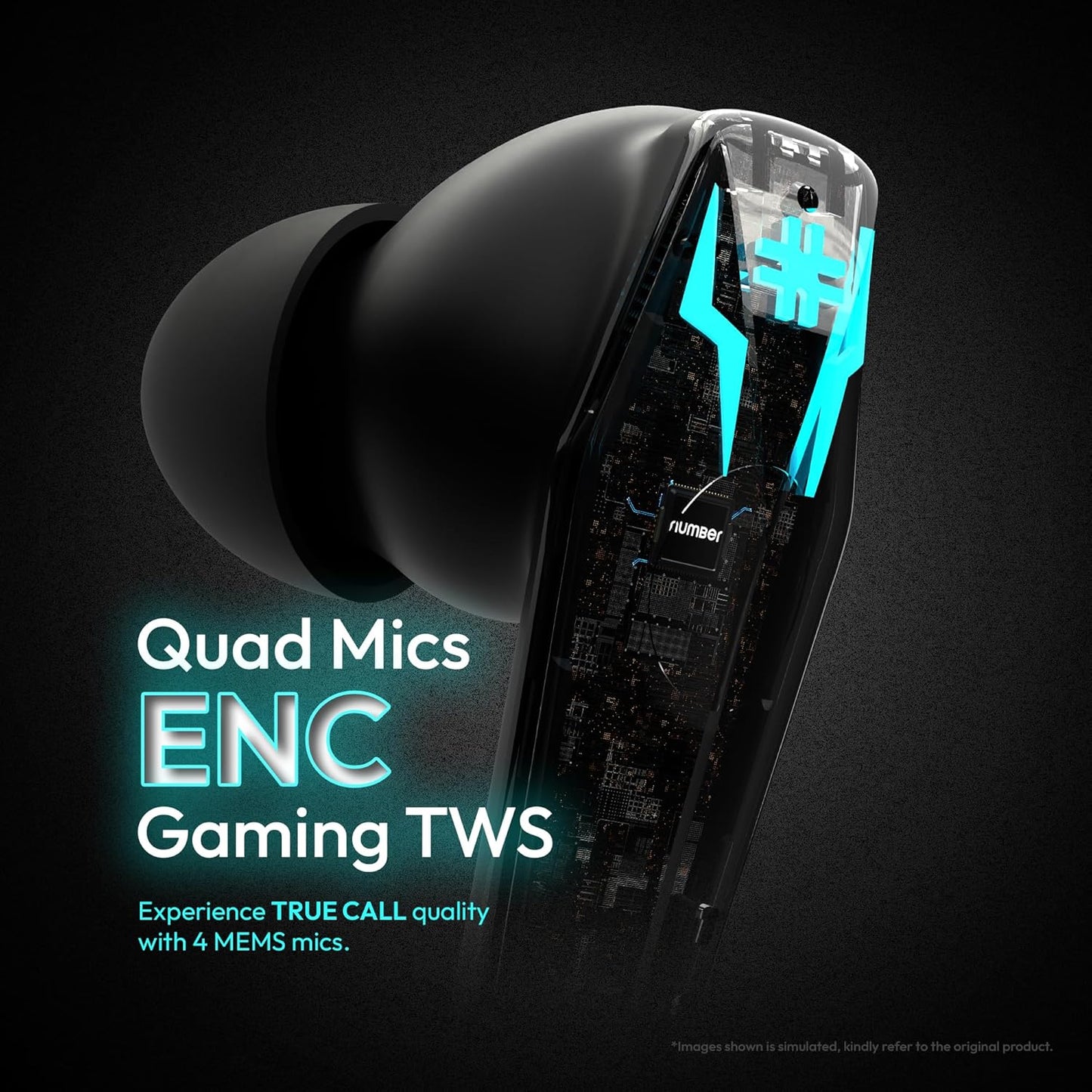 Number Super Buds Pro GT99 Truly Wireless in Ear Earbuds with 50 Hours Playtime