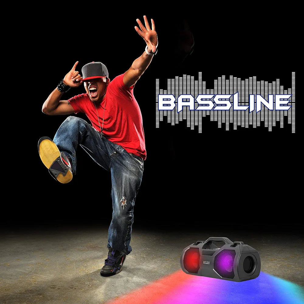 Mitashi MX 2020 Boom Box Portable Party Speaker with FM Radio and Flashing Club Lights