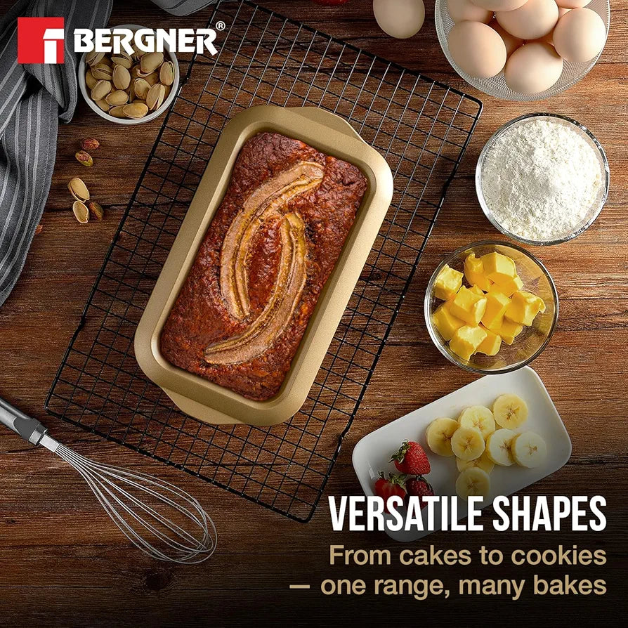BERGNER Cento Small Loaf Pan 28x15.5cm, Carbon Steel with Interior Non-Stick Coating, PFOA Free, Oven Safe, Recyclable, Cake Tin and Baking Tray, Non-Stick Loaf, Bread Loaf Pan for Baking Essentials