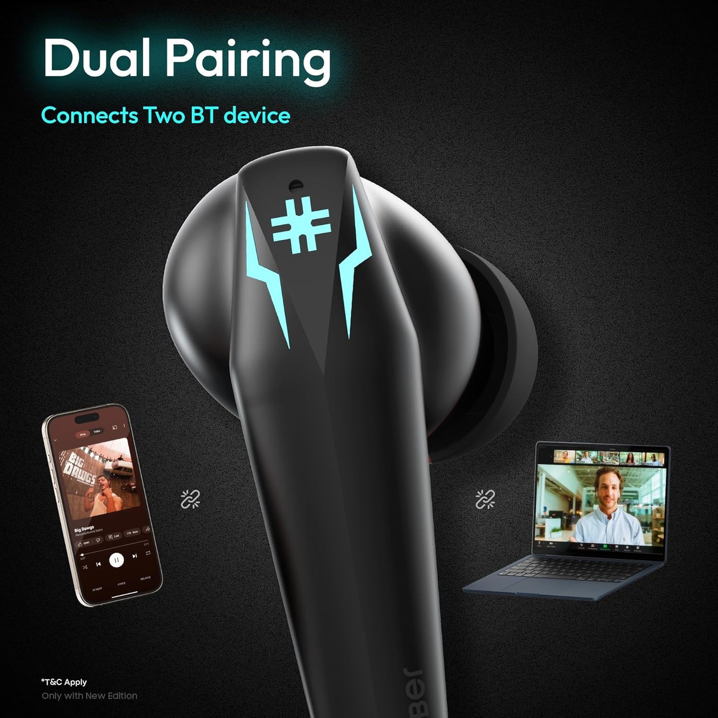 Number Super Buds Pro GT99 Truly Wireless in Ear Earbuds with 50 Hours Playtime