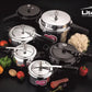 Litex Triply Stainless Steel Pressure Cooker, Induction Compatible, Outer Lid with Safety Lock, Stay-Cool Handles, 5-Year Warranty