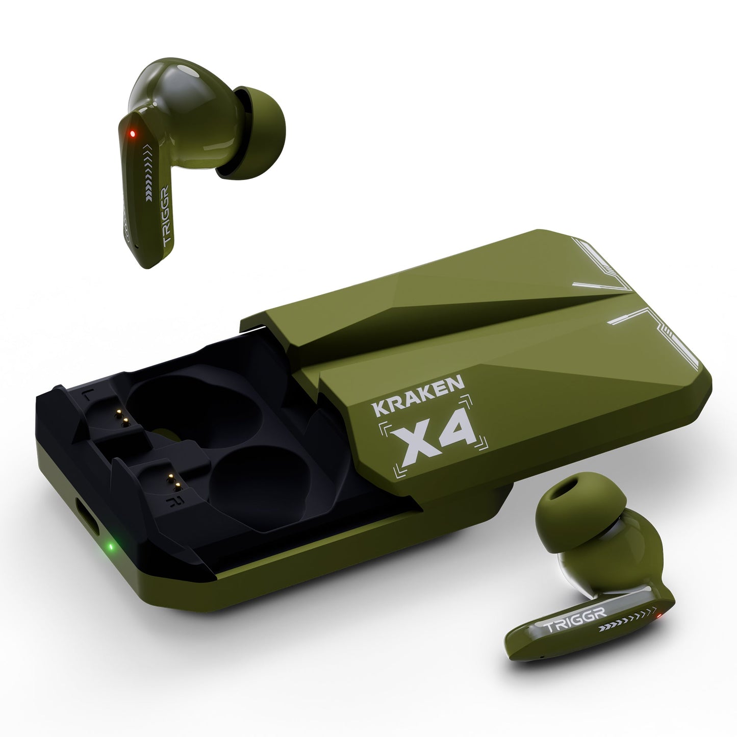 TRIGGR Kraken X4 with 13mm Drivers, 40ms Latency, ENC, 60H Battery, Rubber Finish, v5.4 Bluetooth