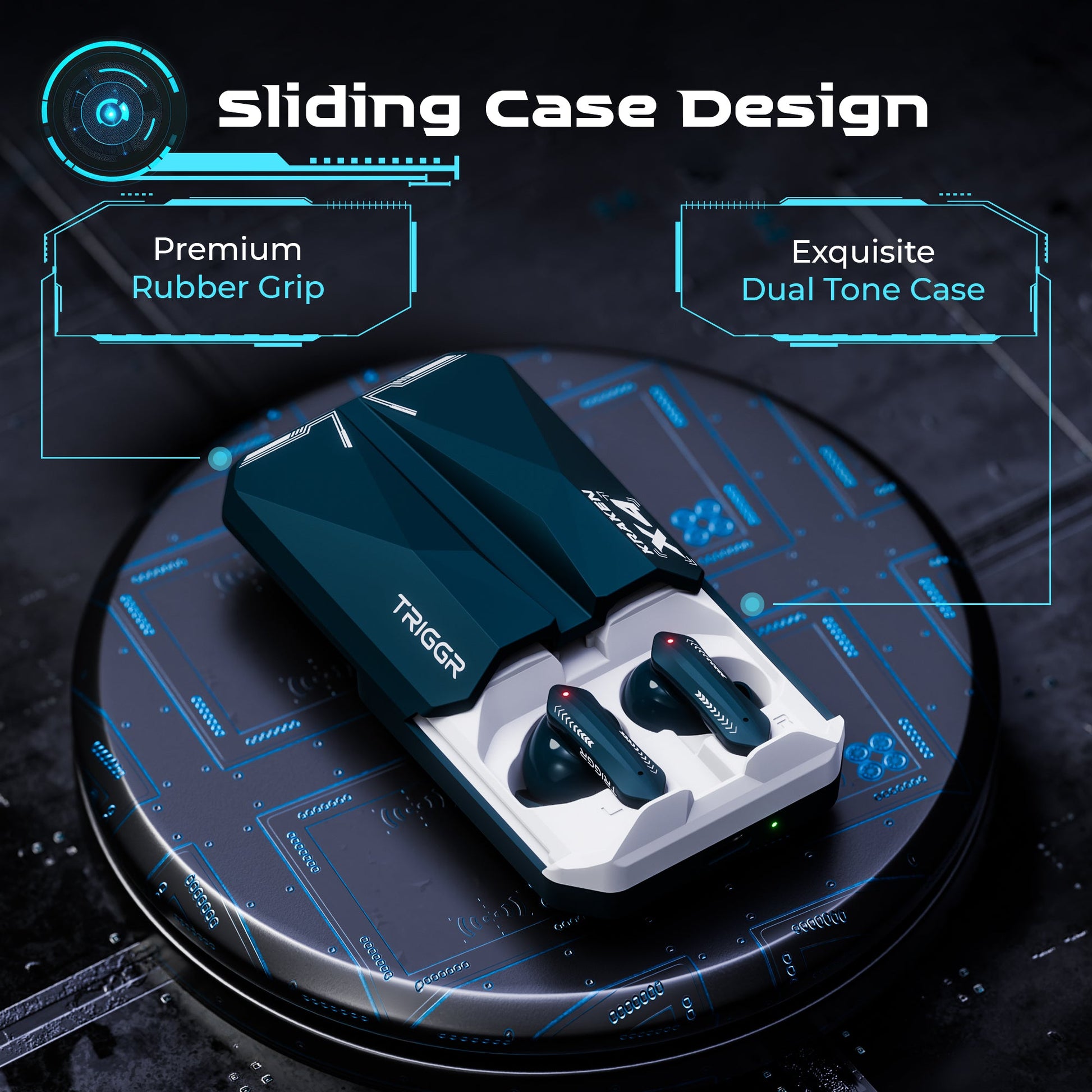 TRIGGR Kraken X4 with 13mm Drivers, 40ms Latency, ENC, 60H Battery, Rubber Finish, v5.4 Bluetooth