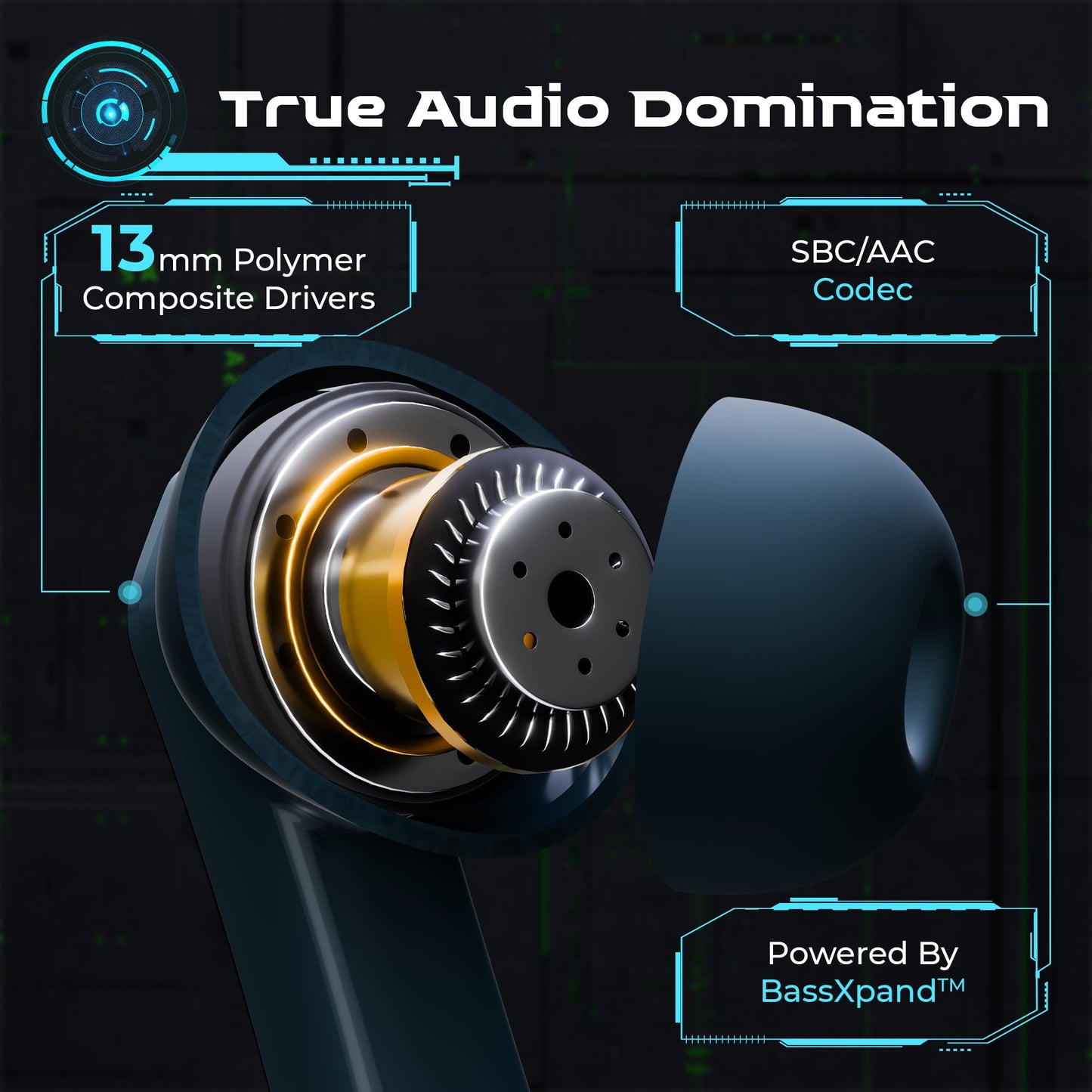 TRIGGR Kraken X4 with 13mm Drivers, 40ms Latency, ENC, 60H Battery, Rubber Finish, v5.4 Bluetooth