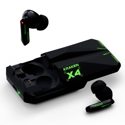 TRIGGR Kraken X4 with 13mm Drivers, 40ms Latency, ENC, 60H Battery, Rubber Finish, v5.4 Bluetooth