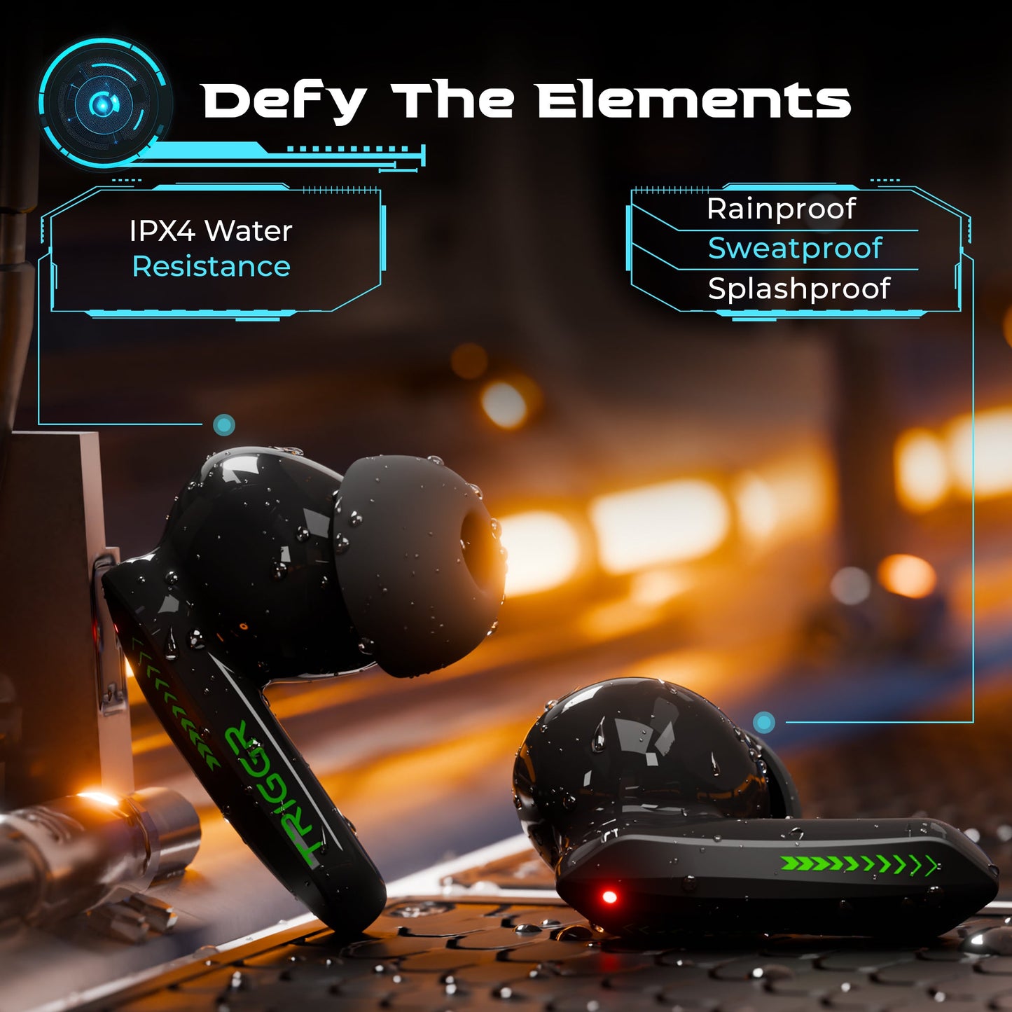 TRIGGR Kraken X4 with 13mm Drivers, 40ms Latency, ENC, 60H Battery, Rubber Finish, v5.4 Bluetooth