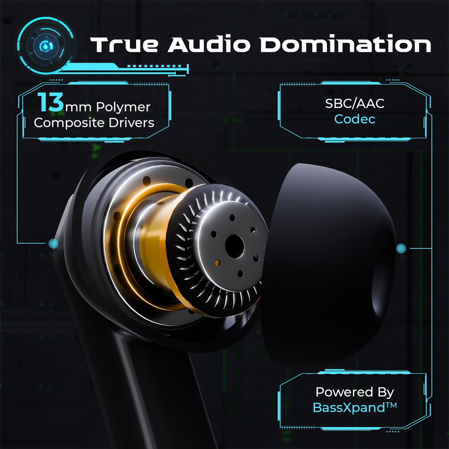 TRIGGR Kraken X4 with 13mm Drivers, 40ms Latency, ENC, 60H Battery, Rubber Finish, v5.4 Bluetooth