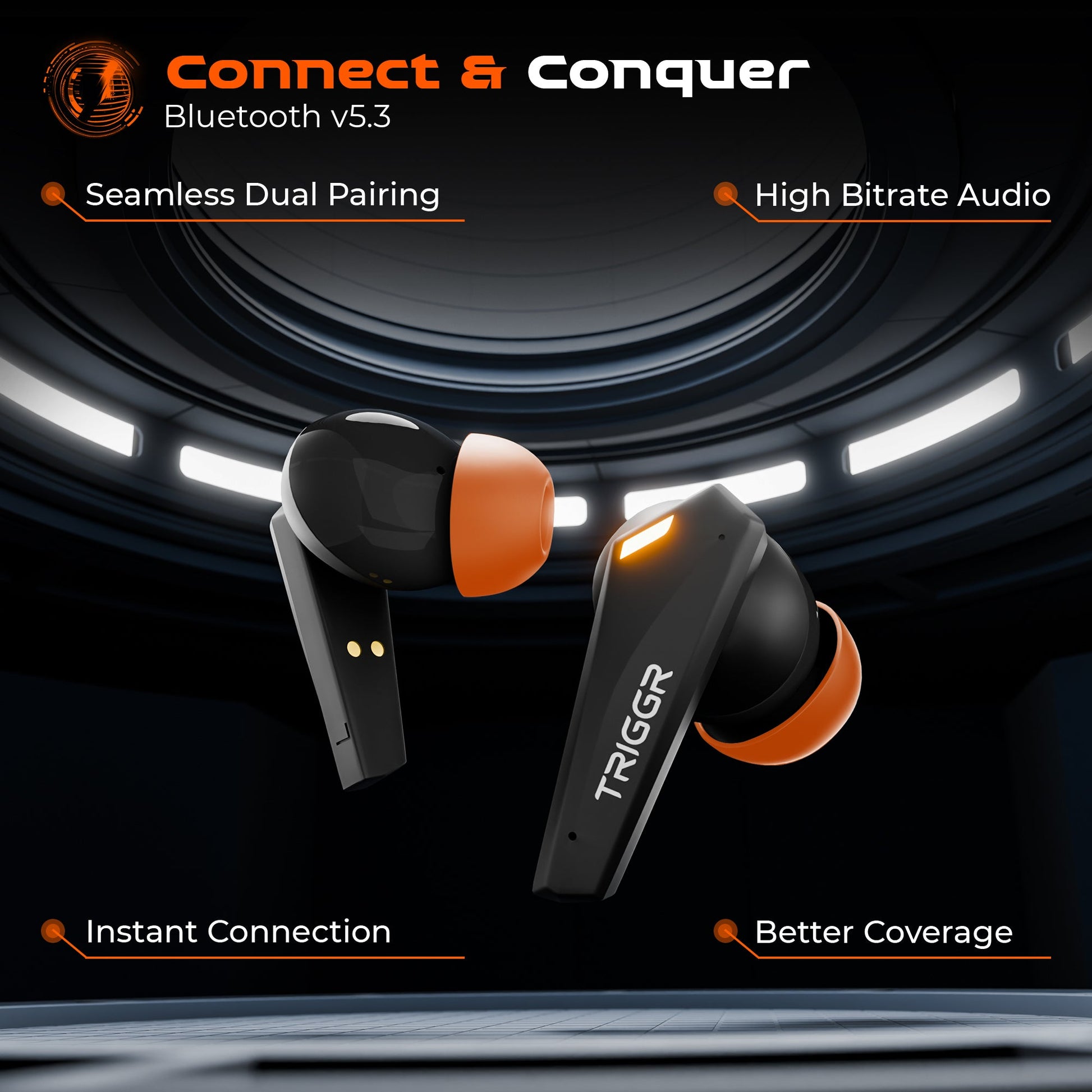 TRIGGR Kraken X1 Plus with Dual Pairing, Battery Display, Quad ENC, 70H Battery, v5.3 Bluetooth