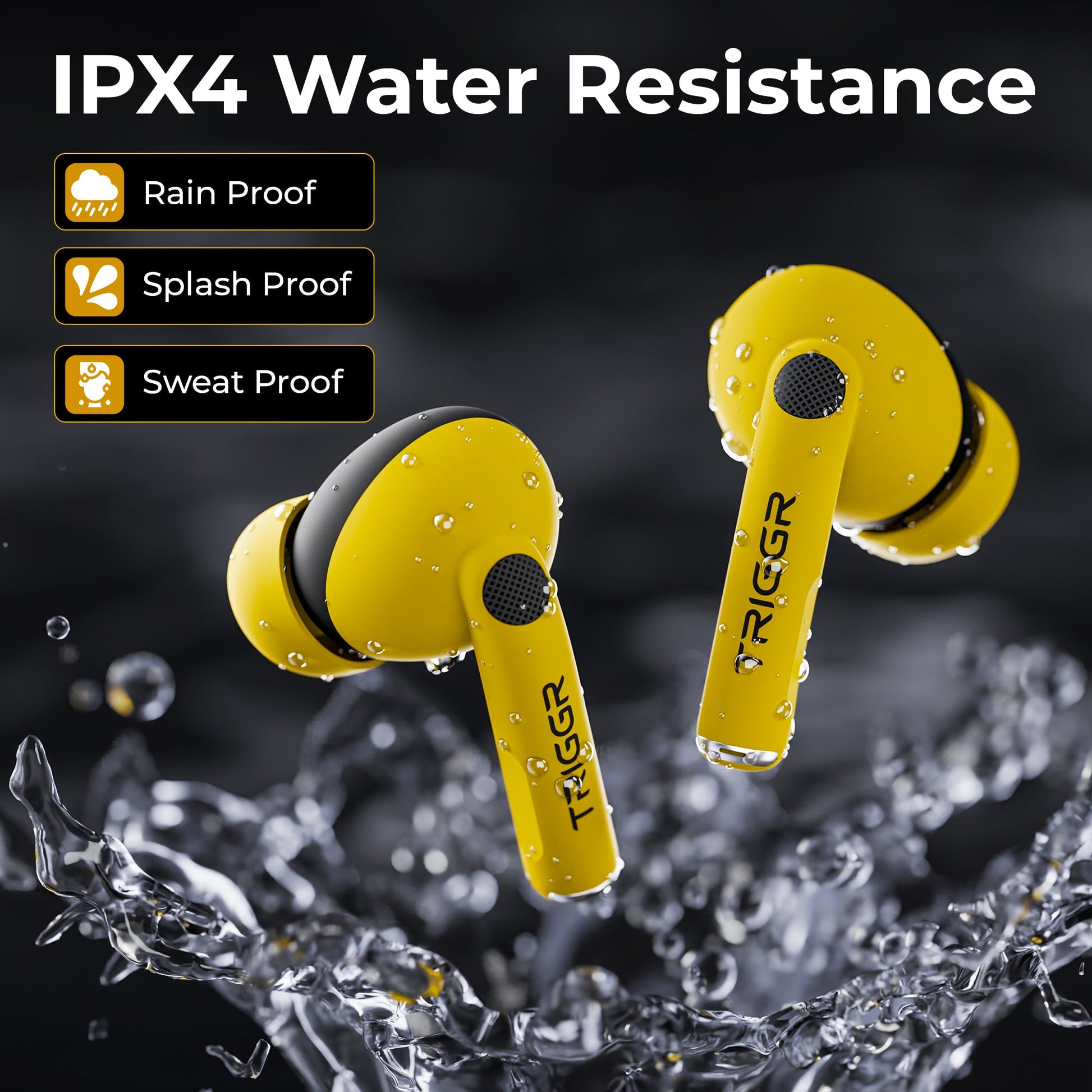 TRIGGR Ultrabuds N4 with Premium Finish, Rubber Grip Design, 40H Battery, 13 mm Drivers Bluetooth v5.4