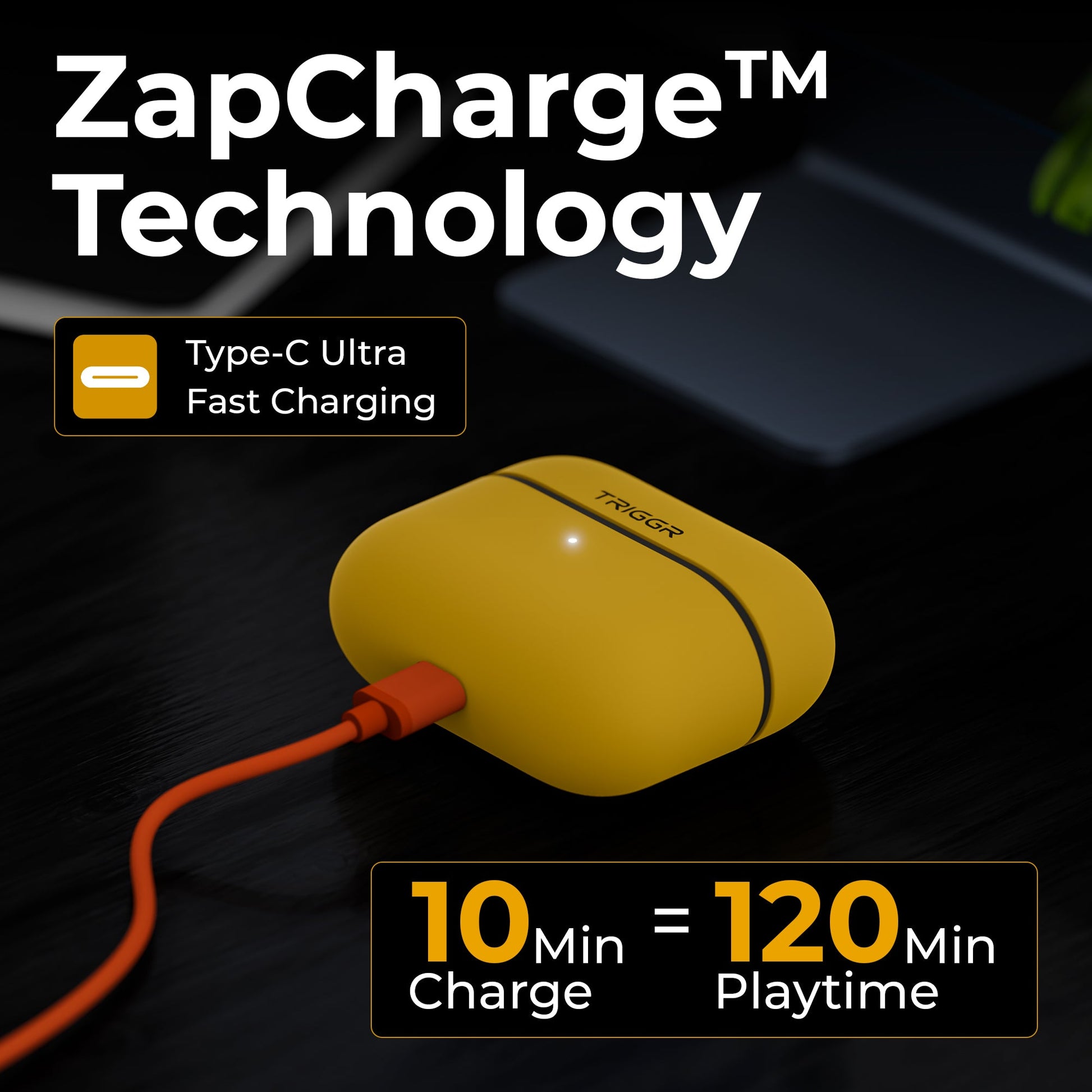 TRIGGR Ultrabuds N4 with Premium Finish, Rubber Grip Design, 40H Battery, 13 mm Drivers Bluetooth v5.4