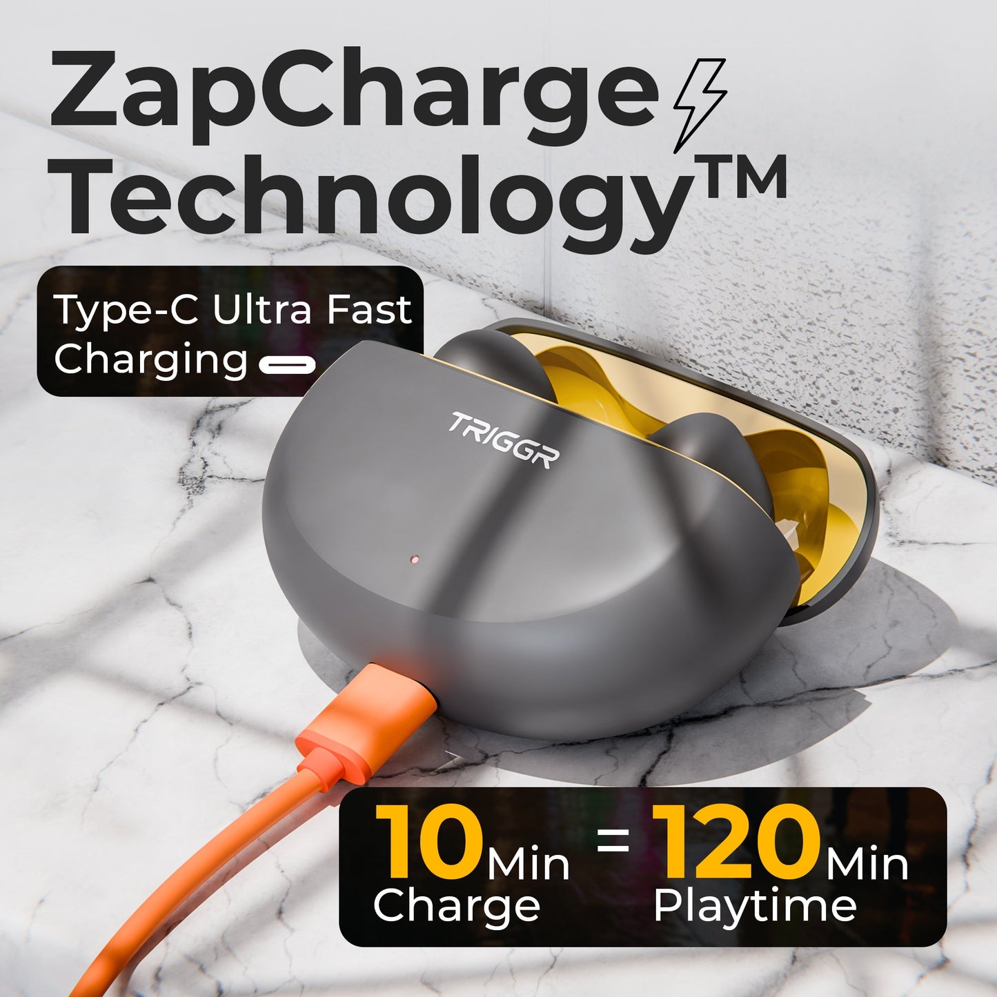 TRIGGR Ultrabuds N3 with Crystal-Clear Calling, 13mm Drivers, Fast Charging, 50H Battery, BassXpand Tech, v5.4 Bluetooth