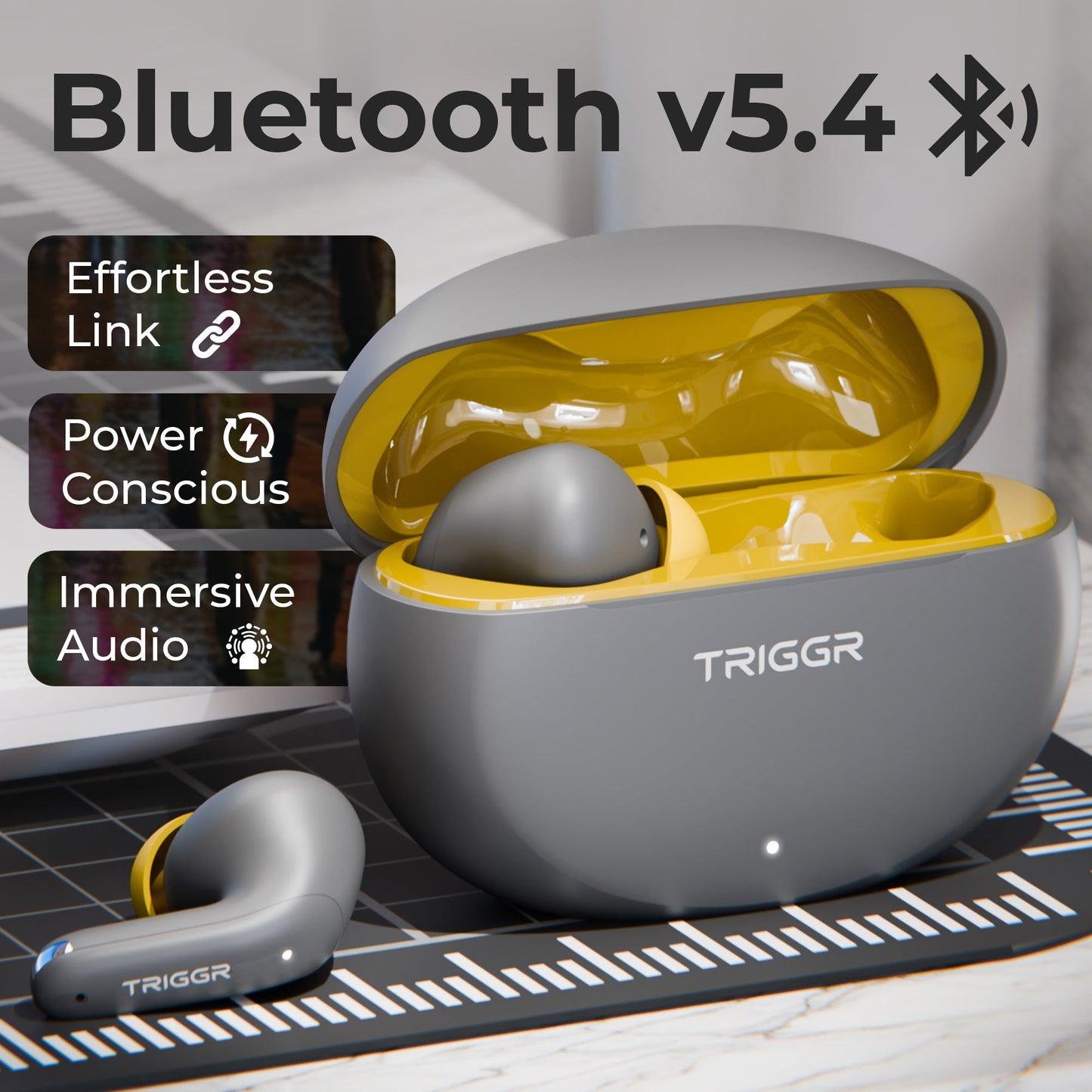 TRIGGR Ultrabuds N3 with Crystal-Clear Calling, 13mm Drivers, Fast Charging, 50H Battery, BassXpand Tech, v5.4 Bluetooth