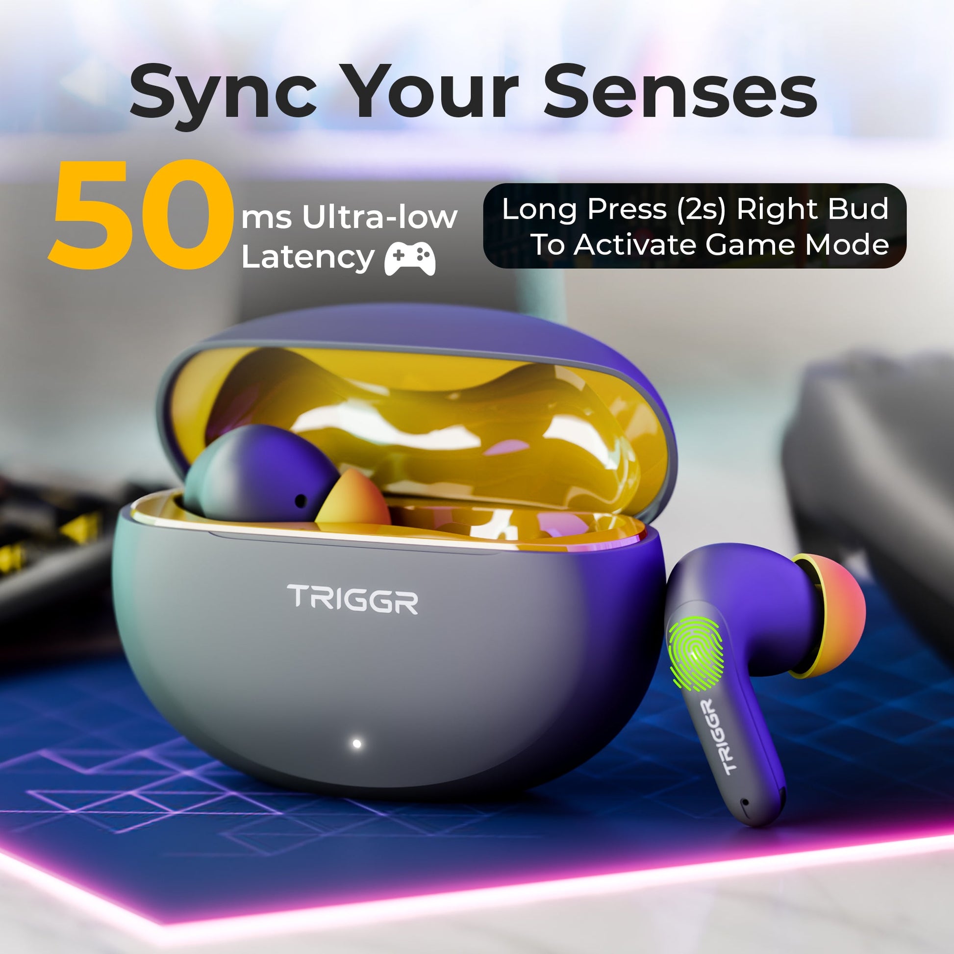 TRIGGR Ultrabuds N3 with Crystal-Clear Calling, 13mm Drivers, Fast Charging, 50H Battery, BassXpand Tech, v5.4 Bluetooth