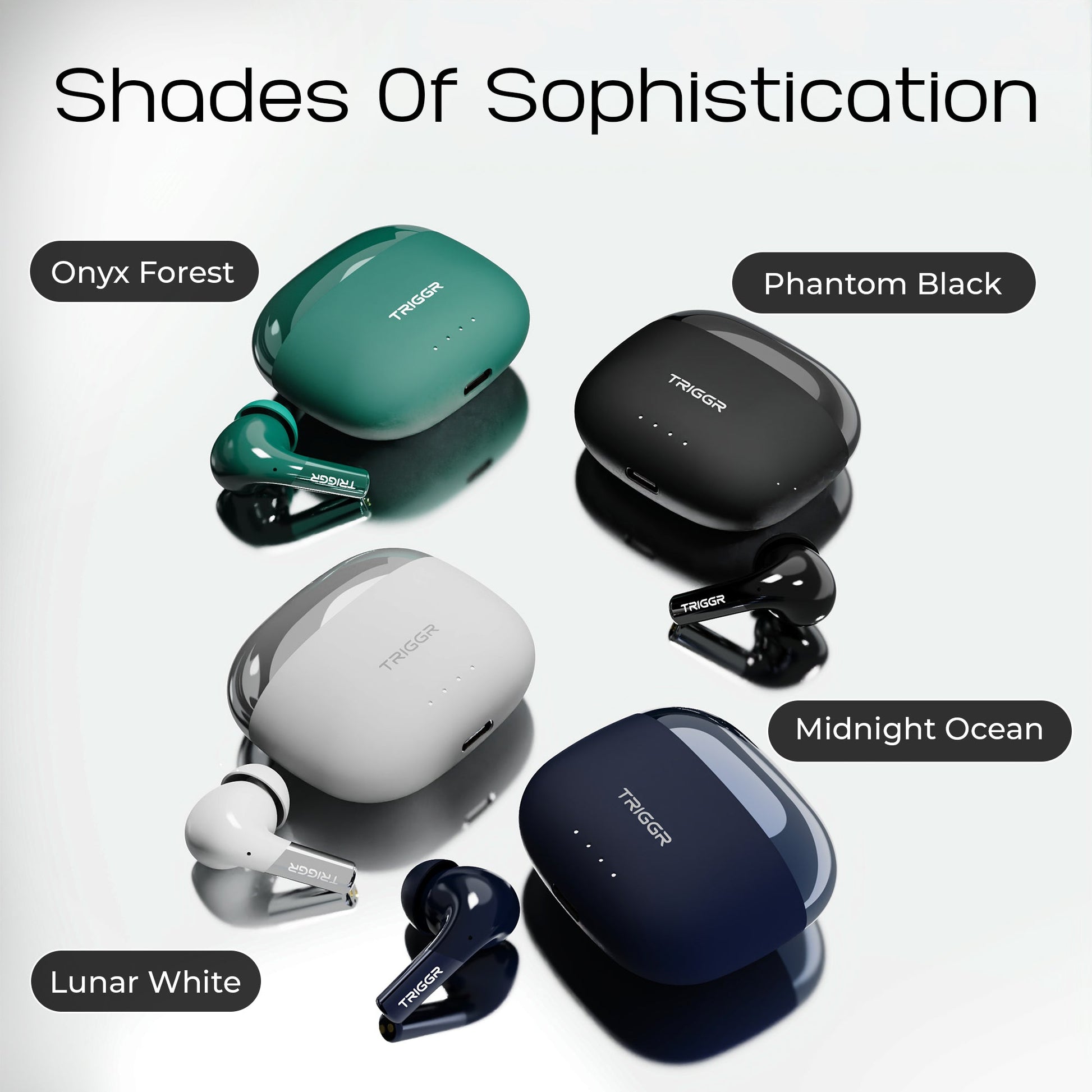 TRIGGR Opus with Latest BT v6.0, Dual Pairing, SpectraShell Case, 40Hr Playtime, 10mm Dynamic Drivers, Rich Bass