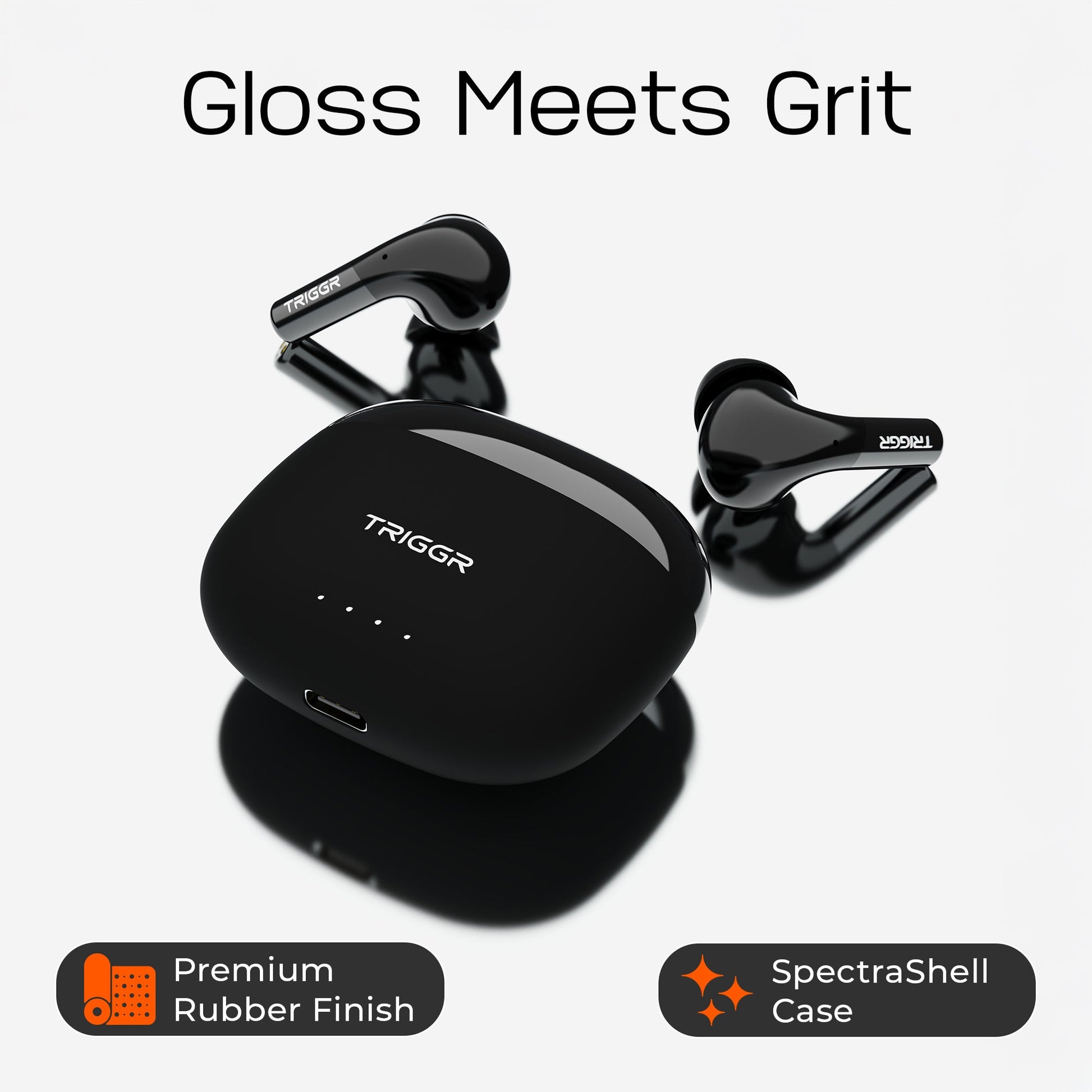TRIGGR Opus with Latest BT v6.0, Dual Pairing, SpectraShell Case, 40Hr Playtime, 10mm Dynamic Drivers, Rich Bass