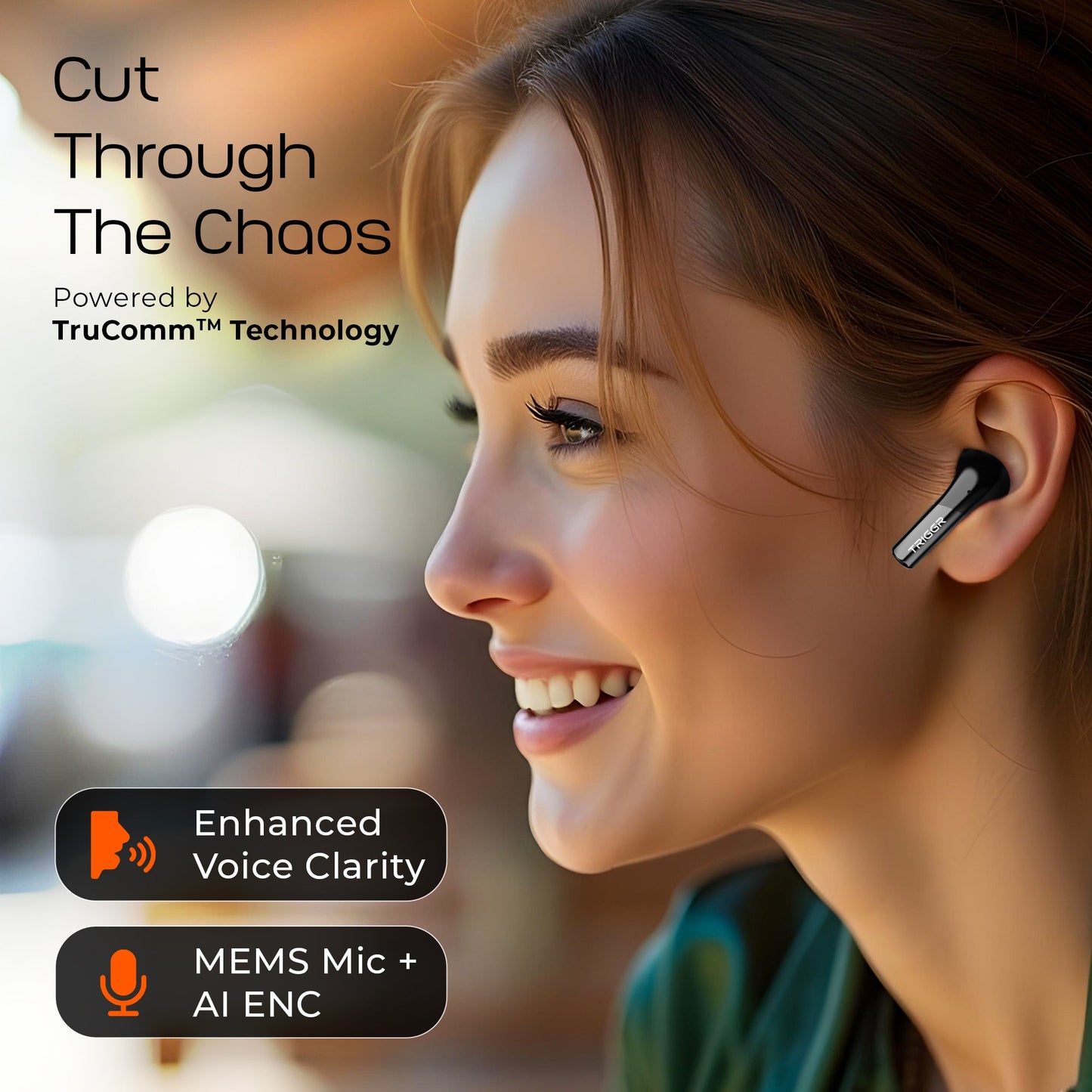 TRIGGR Opus with Latest BT v6.0, Dual Pairing, SpectraShell Case, 40Hr Playtime, 10mm Dynamic Drivers, Rich Bass