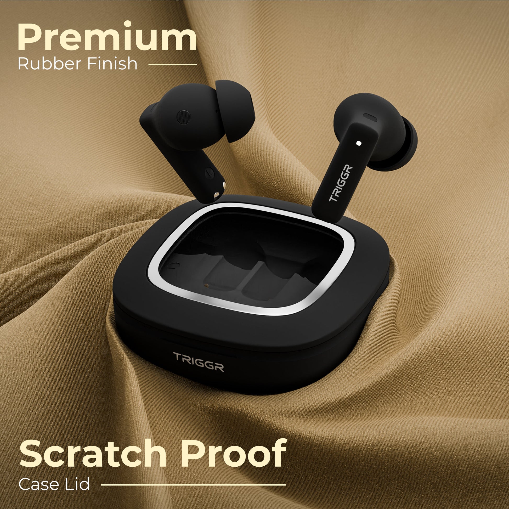TRIGGR Apex S1 Dual Pairing, 100H Battery, 360º Spatial Soundstage, Quad Mic ENC, Scratch Proof, Rubber Finish Bluetooth Headset