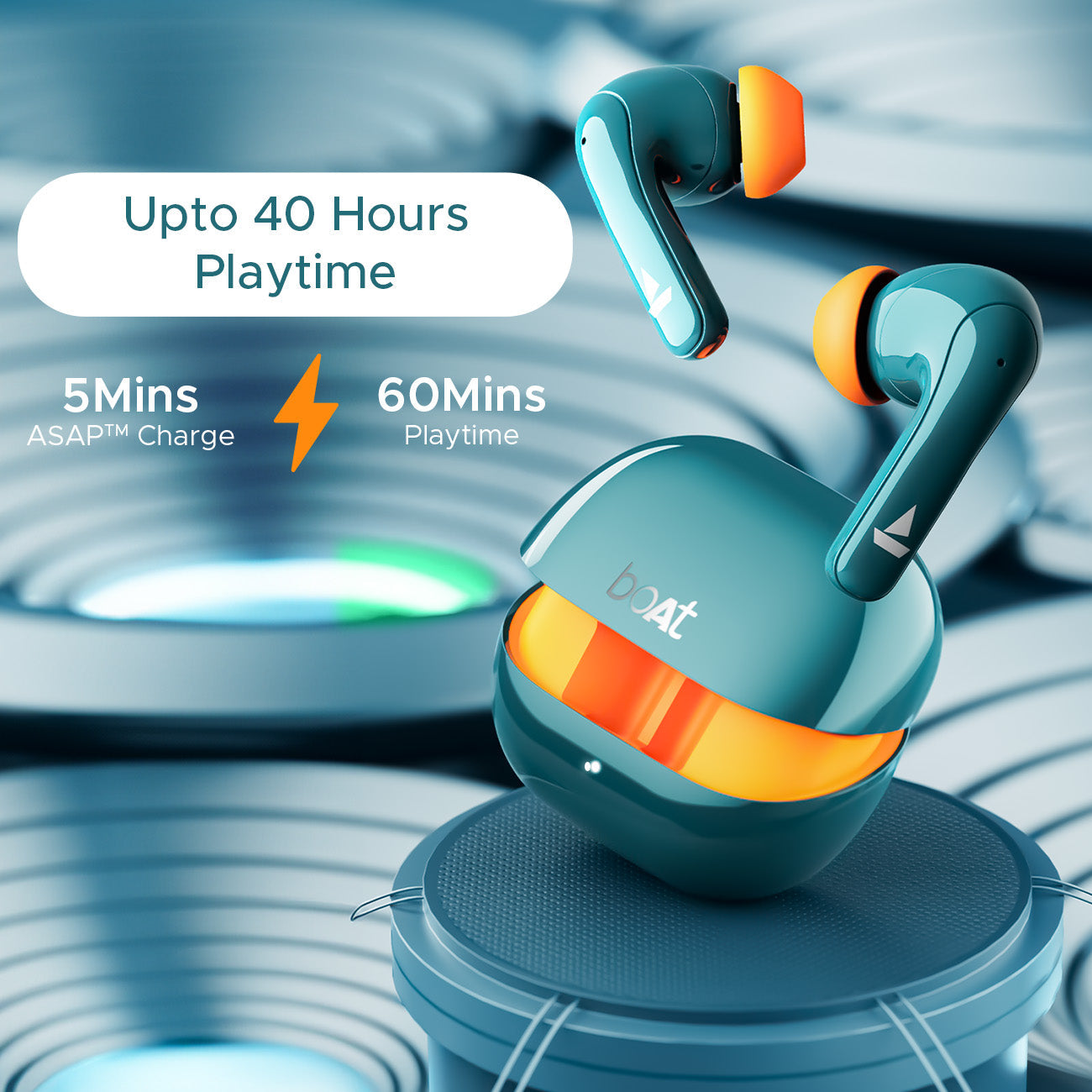 boAt Airdopes 155 | Wireless Earbuds with 40 Hours Playback, ENx™ with Quad Mics, Bluetooth v5.3