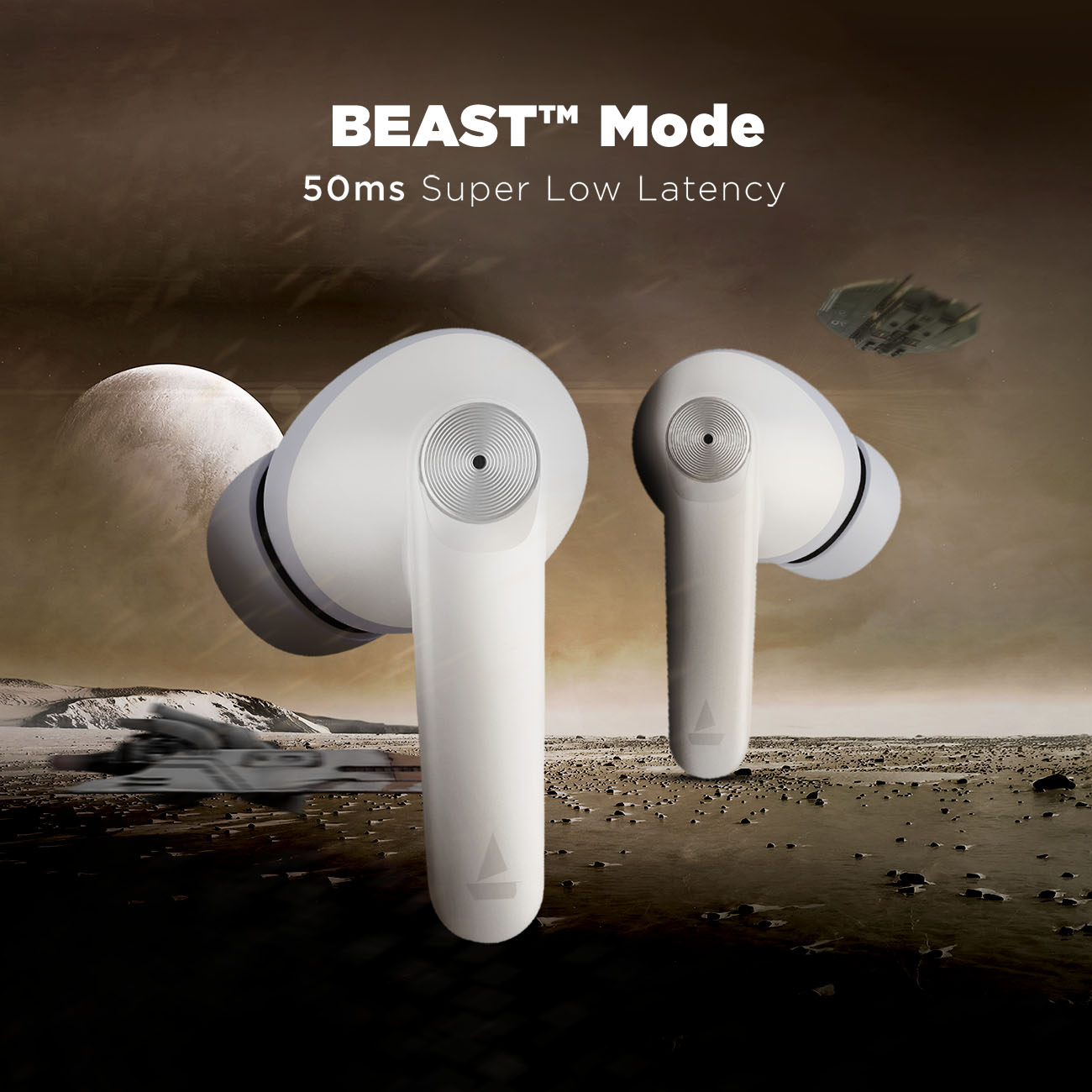 boAt Airdopes Atom 83 | True Wireless Earbuds with up to 50 Hours Playtime, Quad Mics with ENx™ Technology, 13mm Drivers, BEAST™ Mode, ASAP™ Charge