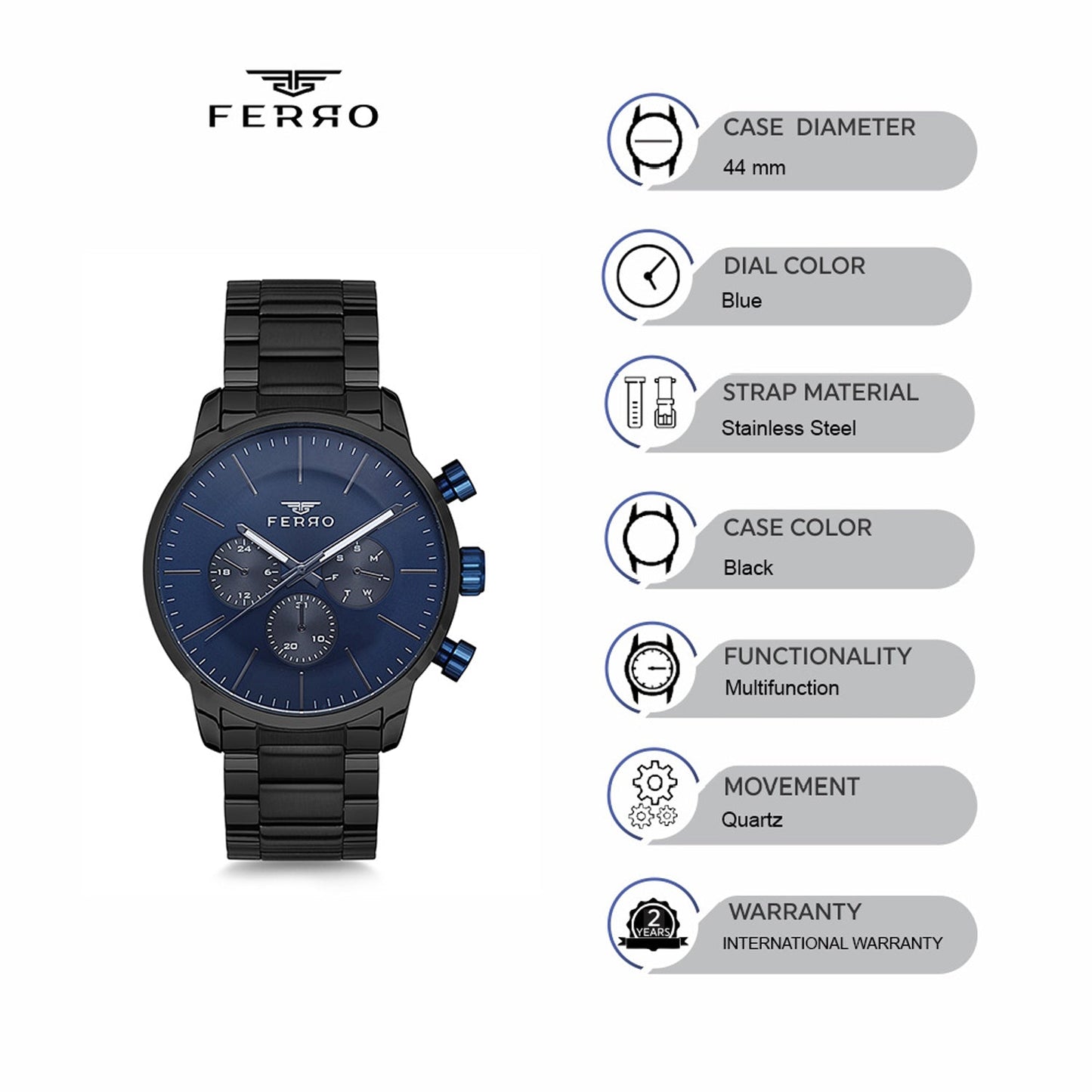 Ferro Multifunction Men's Watch - FM1774A-V