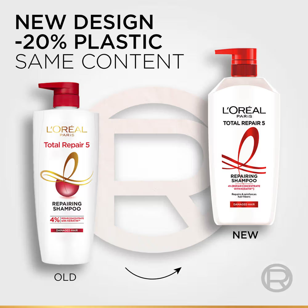 Loreal Paris Total Repair 5 Repairing Shampoo 4 Percent Repair Concentrate with keratin 1000ml