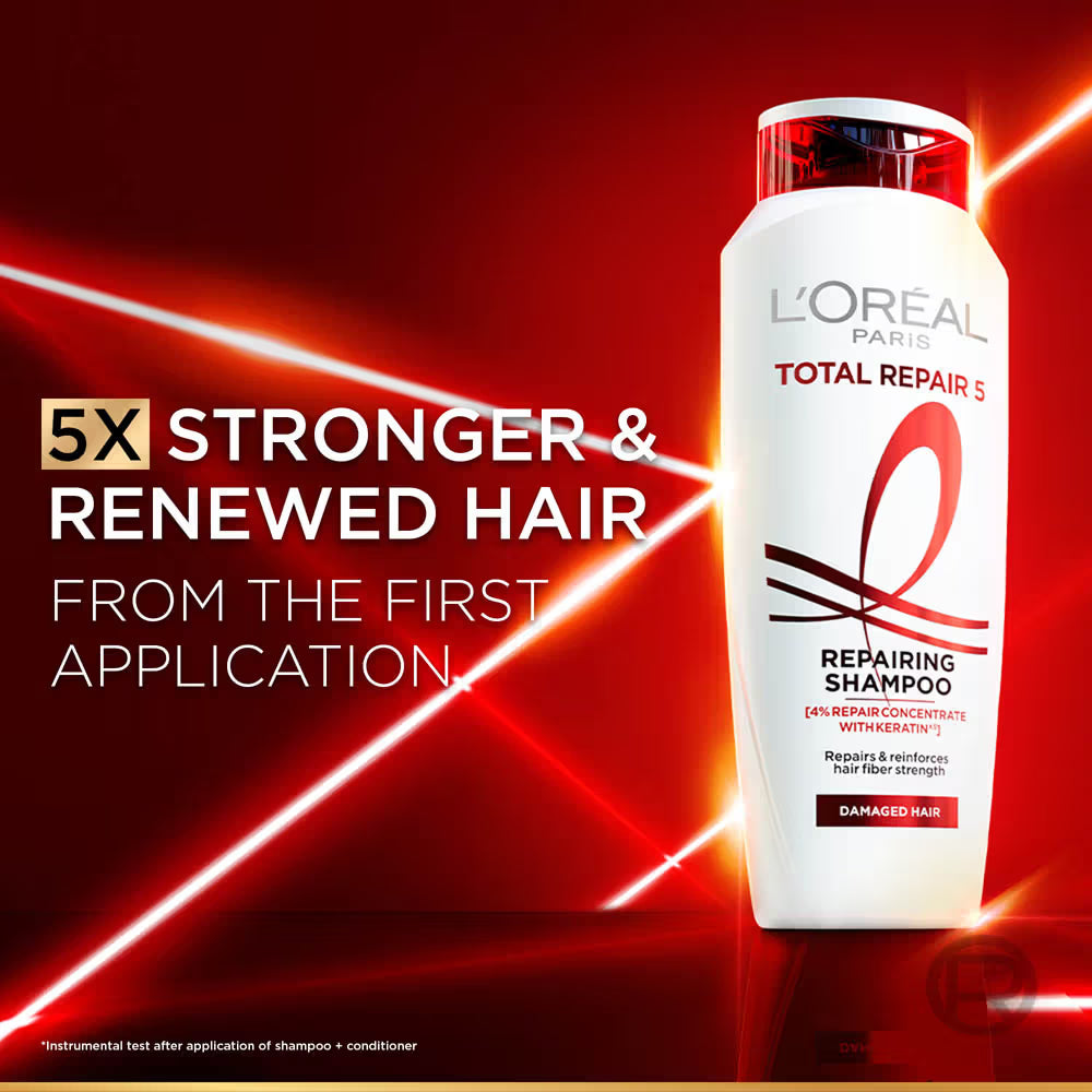 Loreal Paris Total Repair 5 Repairing Shampoo 4 Percent Repair Concentrate with keratin 1000ml